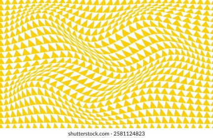 abstract yellow small triangle wave pattern suitable for background.