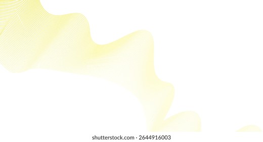 Abstract yellow smooth waves on white background. dynamic art simple good