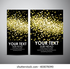 Abstract yellow sparkle glittering background on Brochure business design template or roll up.