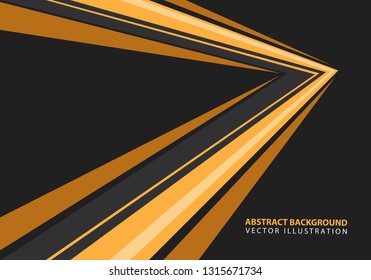 Abstract yellow speed arrow direction on black design modern futuristic background vector illustration.