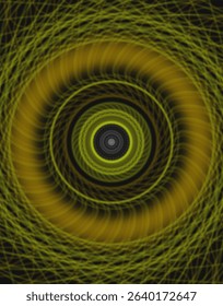 Abstract Yellow Spiral Design with Intricate Pattern and Dynamic Lines