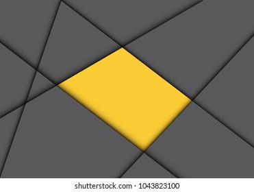 Abstract yellow square blank space on gray polygon design modern futuristic background vector illustration.