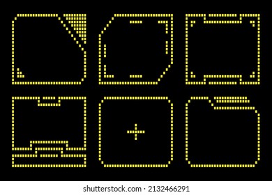 Abstract yellow square frame set technology future interface hud .	
