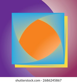 Cuadrado amarillo Abstractas sobre fondo degradado" o "abstracción geométrica con cuadrado amarillo	