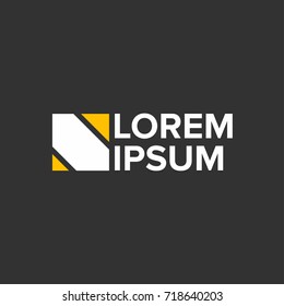 Abstract yellow square shape elements. Template logo design. Vector eps.10