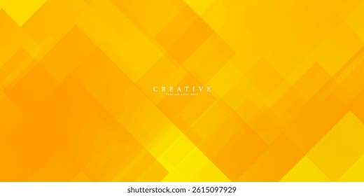 Abstract yellow square shape with futuristic concept background
