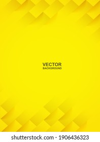 Abstract. Yellow Square Shape Geometric Background. Light And Shadow . Vector.