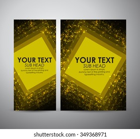 Abstract yellow squares pattern. Brochure business design template or roll up. Vector illustration