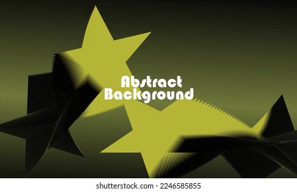 plantilla de diseño de estrella amarilla abstracta con fondo negro. se puede utilizar como fondo de pantalla, página de inicio, pantalla de escritorio de ordenador, banner, plantilla de presentación, plantilla de seminario, etc