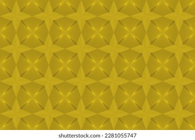 Abstract Yellow Star Illustration Texture Seamless Background, Vector File