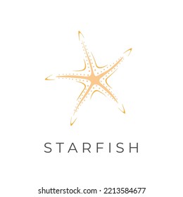 Abstract yellow starfish illustration logo
