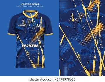 abstract yellow stripe line grunge t shirt mockup sport jersey design for football soccer, racing, e sports, running design kit