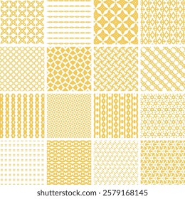 abstract yellow stripe texture grids seamless pattern textile design background collection