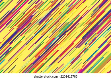 Abstract yellow striped line background, vector eps10 illustration. Diagonal motley straight design color multicolor striped colorfull.