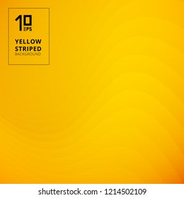 Abstract yellow striped lines wave pattern background and texture. You can use for template, brochure. leaflet, poster, print, ad, banner. Vector illustration