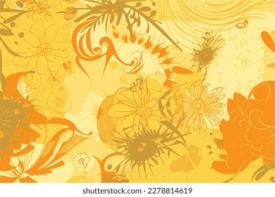 Abstract yellow summer banner vector