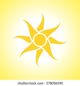 Abstract Yellow Sun Background Stock Vector (Royalty Free) 578036590 ...