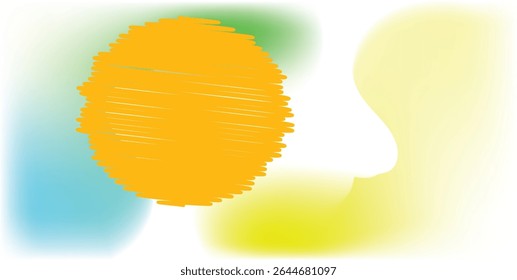 Abstract yellow sun design pastel background