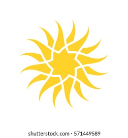 Abstract yellow sun icon