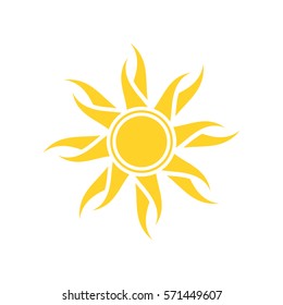 Abstract yellow sun icon