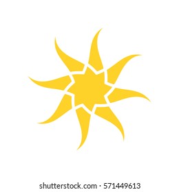 Abstract yellow sun icon