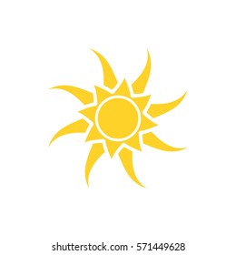 Abstract yellow sun icon