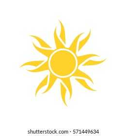 Abstract yellow sun icon