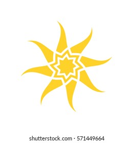 Abstract yellow sun icon