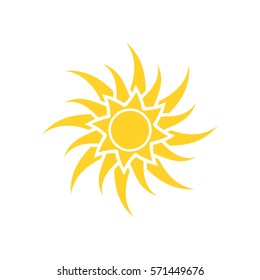 Abstract yellow sun icon