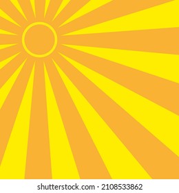 Abstract yellow sun rays. Summer vector sunray illustration for design