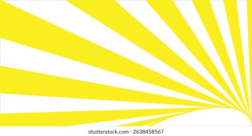 Abstract yellow Sunburst Design with Radiating Lines and White Background