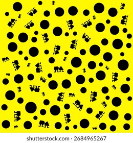 Abstract yellow surface with black circle