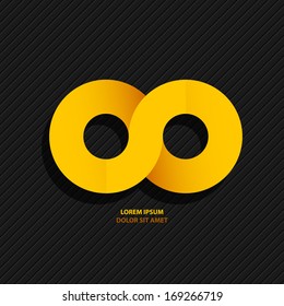 Abstract yellow symbol of infinity