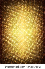 Abstract yellow technology background illustration with binary code.