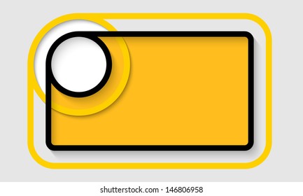abstract yellow text frame with black border