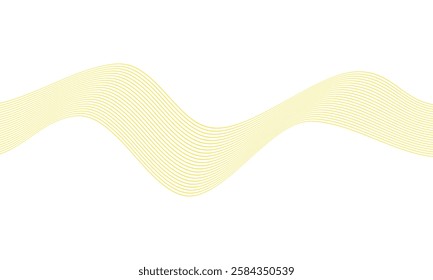 abstract yellow thin line wave design can be used background.