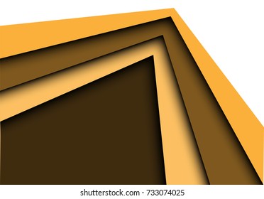 Abstract yellow tone arrow overlap on white design modern futuristic background vector illustration.