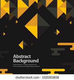 Abstract Yellow Triangle Geometrical Background, Vector Illustration