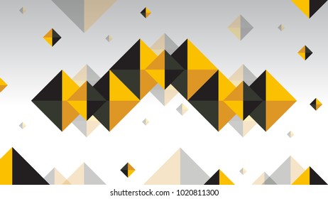 Abstract Yellow Triangle Geometrical Background, Vector Illustration