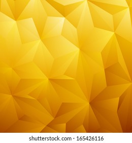 Abstract Yellow Triangle Geometrical Background, Gold Pattern. Vector Illustration