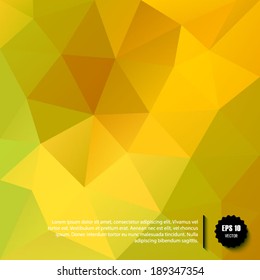 Abstract yellow triangle geometrical background, gold pattern. Vector Illustration EPS10