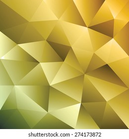Abstract yellow triangle geometrical background. Gold pattern. Vector Illustration.