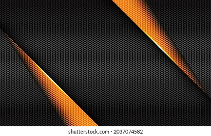 Abstract yellow triangle grey metallic hexagon mesh geometric design modern luxury futuristic background vector illustration.
