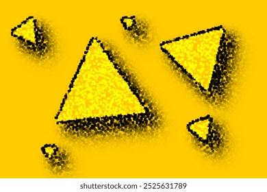 abstract yellow triangle shape pattern background. simple minimalist background. triangle cartoon . cheese cartoon.