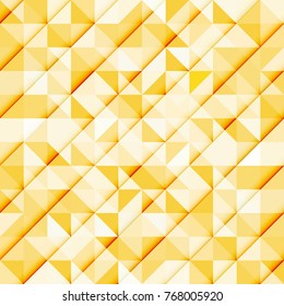 Abstract yellow triangle and square in yellow or white color pattern, Vector illustration, copy space