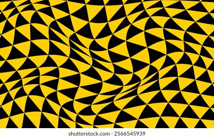 abstract yellow triangle wave pattern on dark suitable for background.