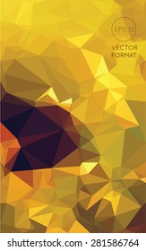Abstract yellow triangular low poly style vector background,Vector illustration