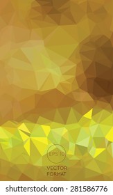 Abstract yellow triangular low poly style vector background,Vector illustration