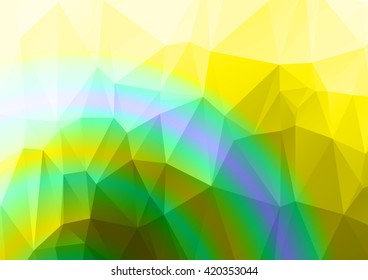 Abstract  yellow with twist multicolor polygonal illustration