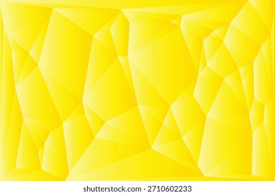 Abstract yellow vector background with geometric mosaic pattern and gold futuristic 3D fractal shapes